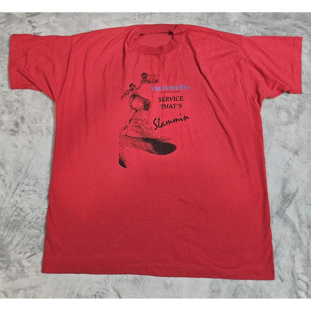 Vintage Single Stitch Iowa Hawkeye Newspaper Promo T-Shirt Men's Size 2XL